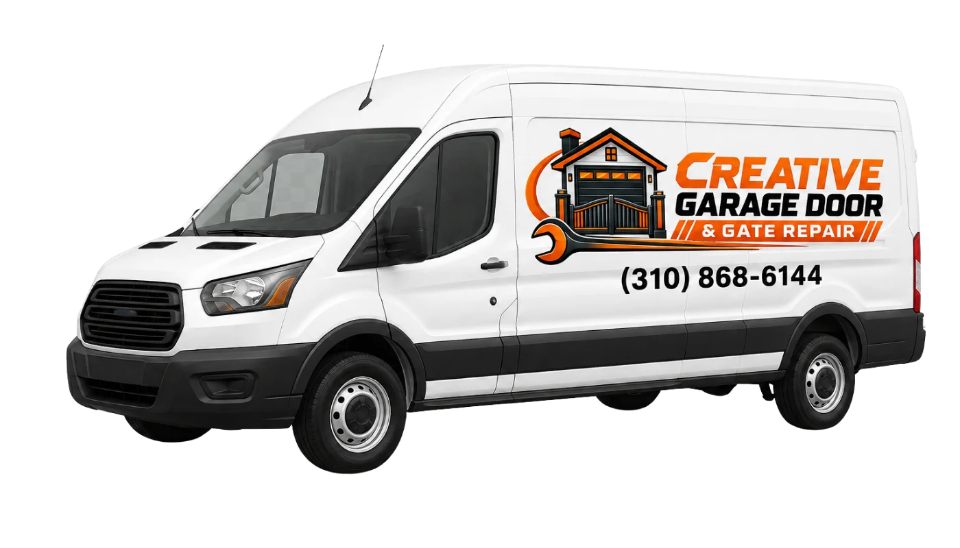 Creative Garage Door & Gate Repair service van in Malibu